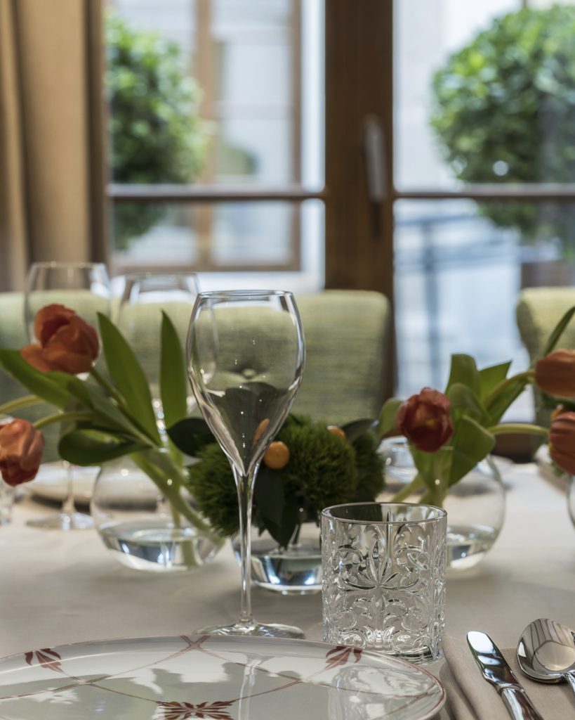 table set up for event at Palacio Solecio