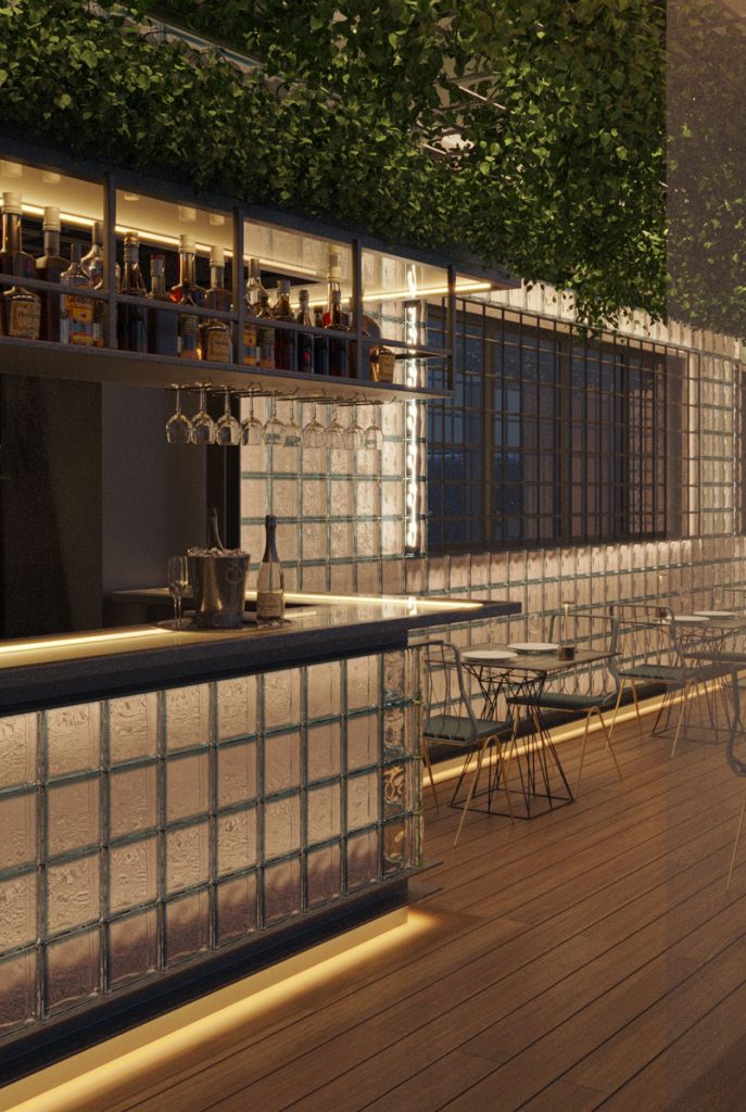 Barra bar en la Terraza de Palacio Solecio